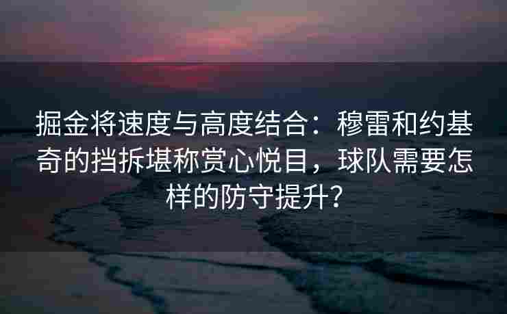 掘金将速度与高度结合:穆雷和约基奇的挡拆堪称赏心悦目,球队需要怎样的防守提升? 掘金将速度与高度结合:穆雷和约基奇的挡拆堪称赏心悦目,球队需要怎样的防守提升?